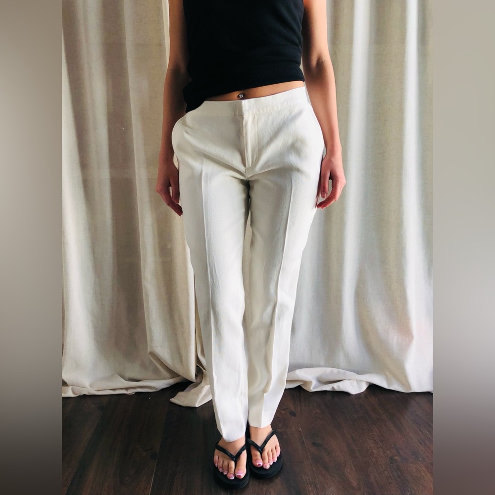 Ralph Lauren Purple Label %100 Hemp/ Linen Cream Women’s Trousers